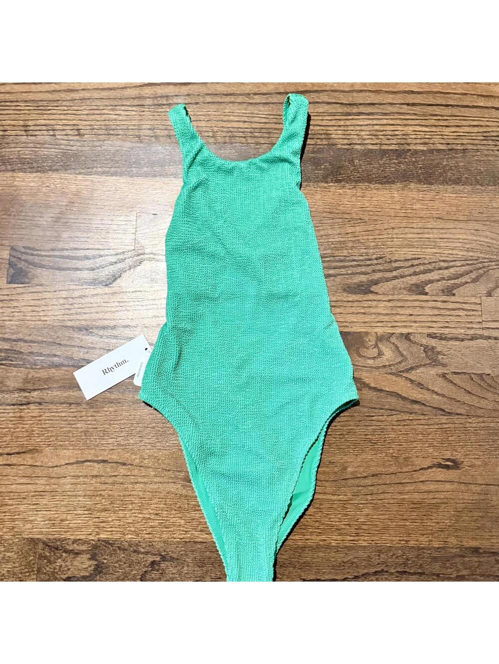 NWT Rhythm Wave Break Free People Green One-Piece Surf Suit Small